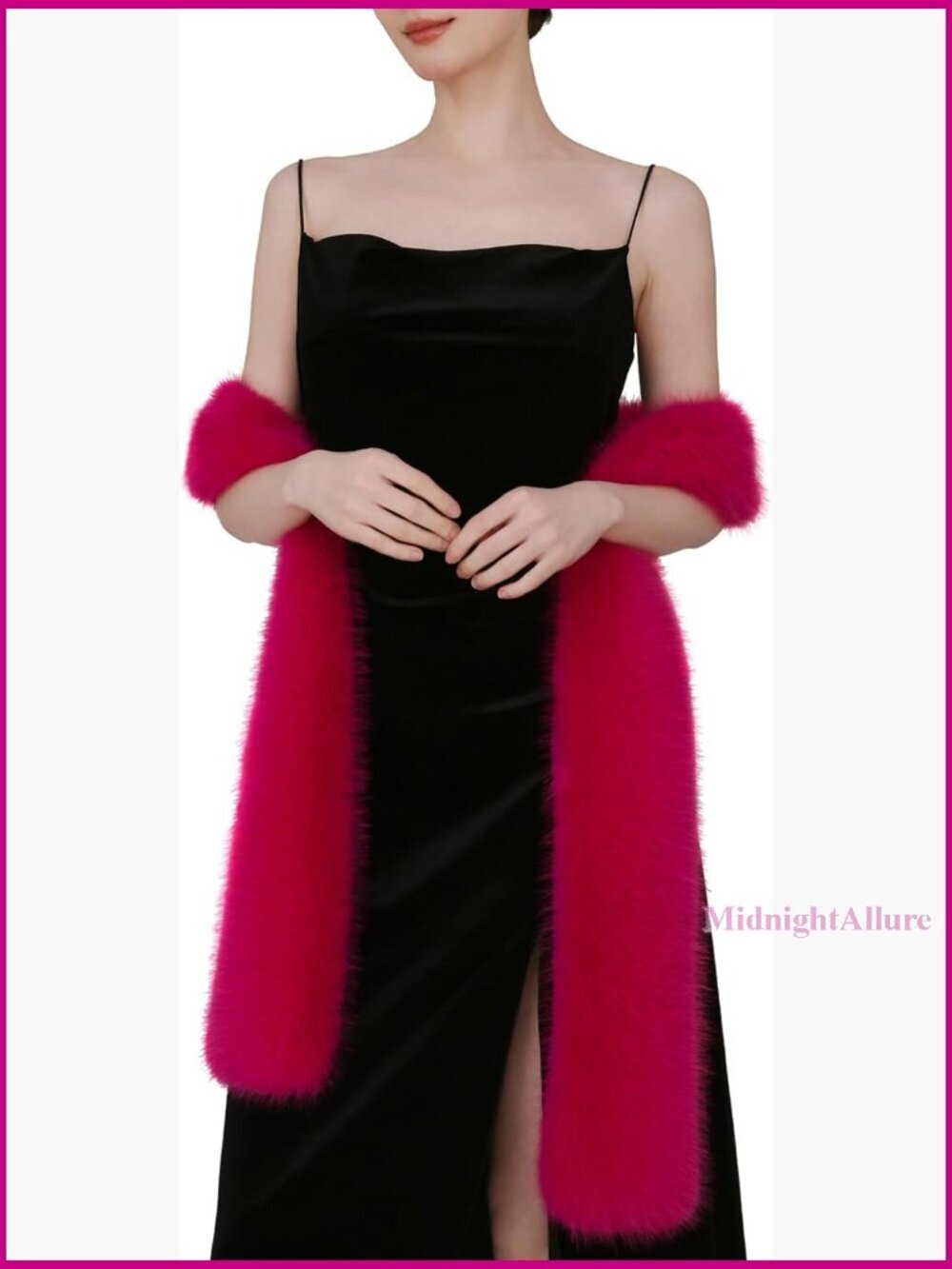 71" Faux Fur Long Scarf, Plush Winter Wrap, Oversized Luxe Stole